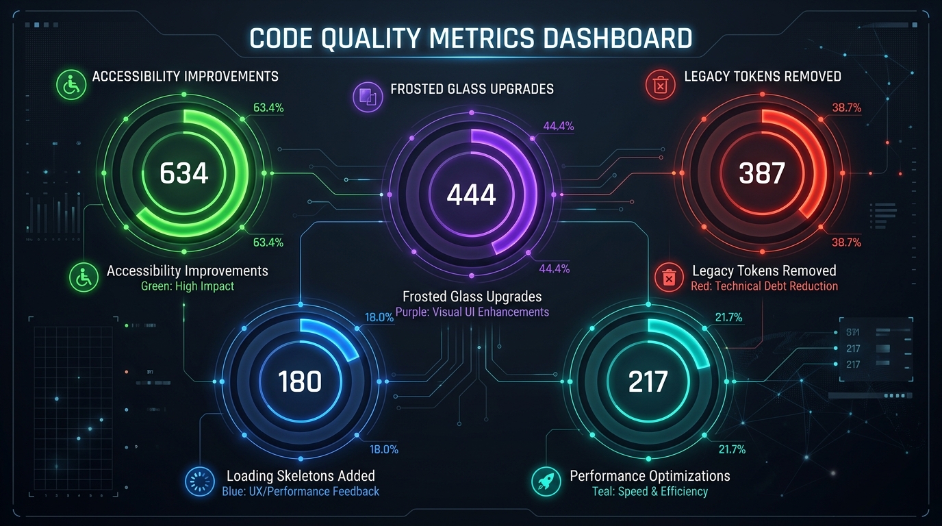 Data visualization of code quality metrics across all categories