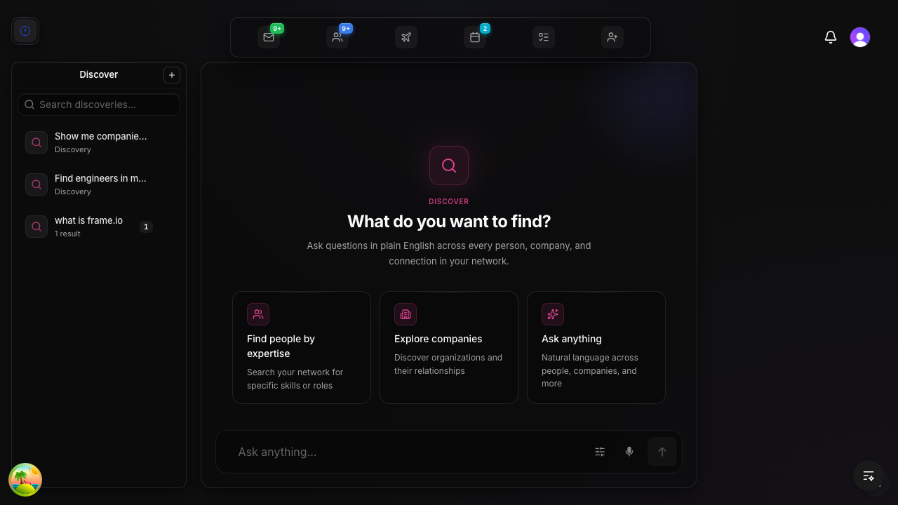 Discover view with magenta accent
