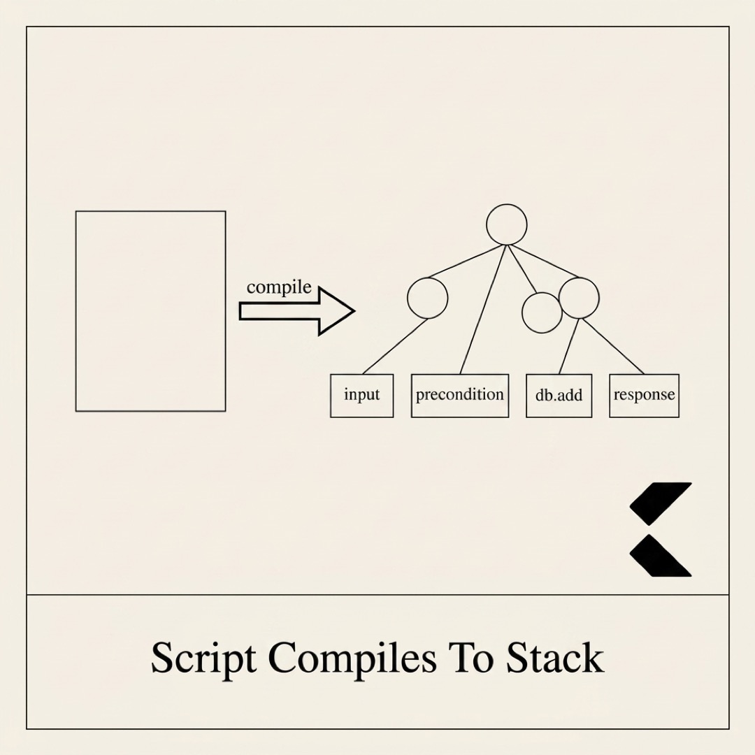 Script compiles to stack