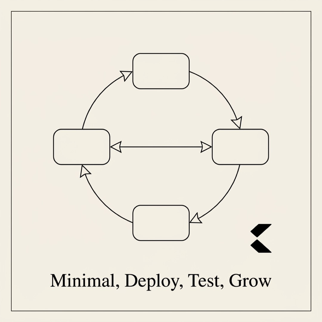 Minimal, deploy, test, grow