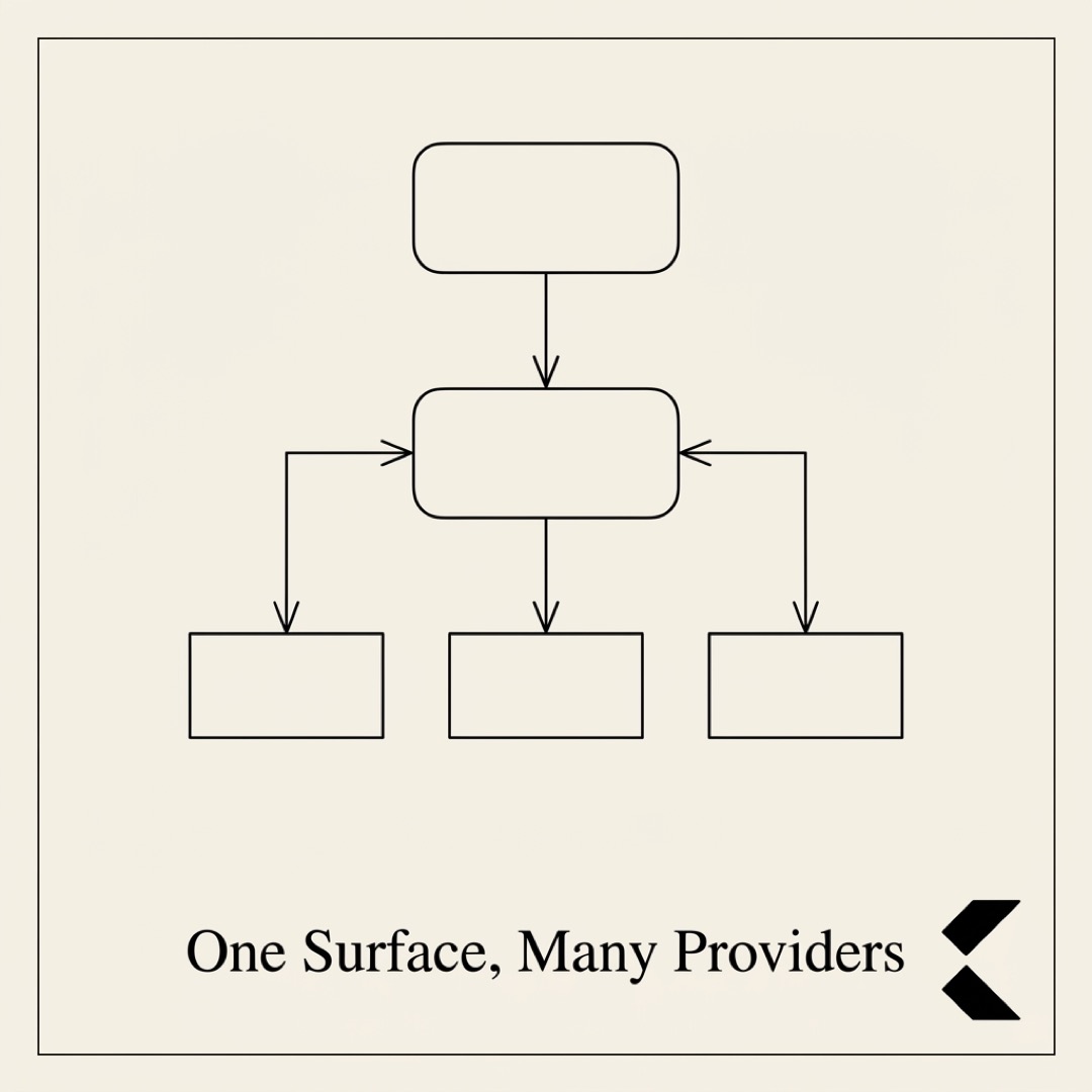 Unified payment surface routes to many providers